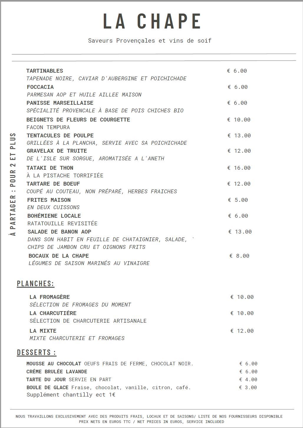 page 5 Carte restaurant